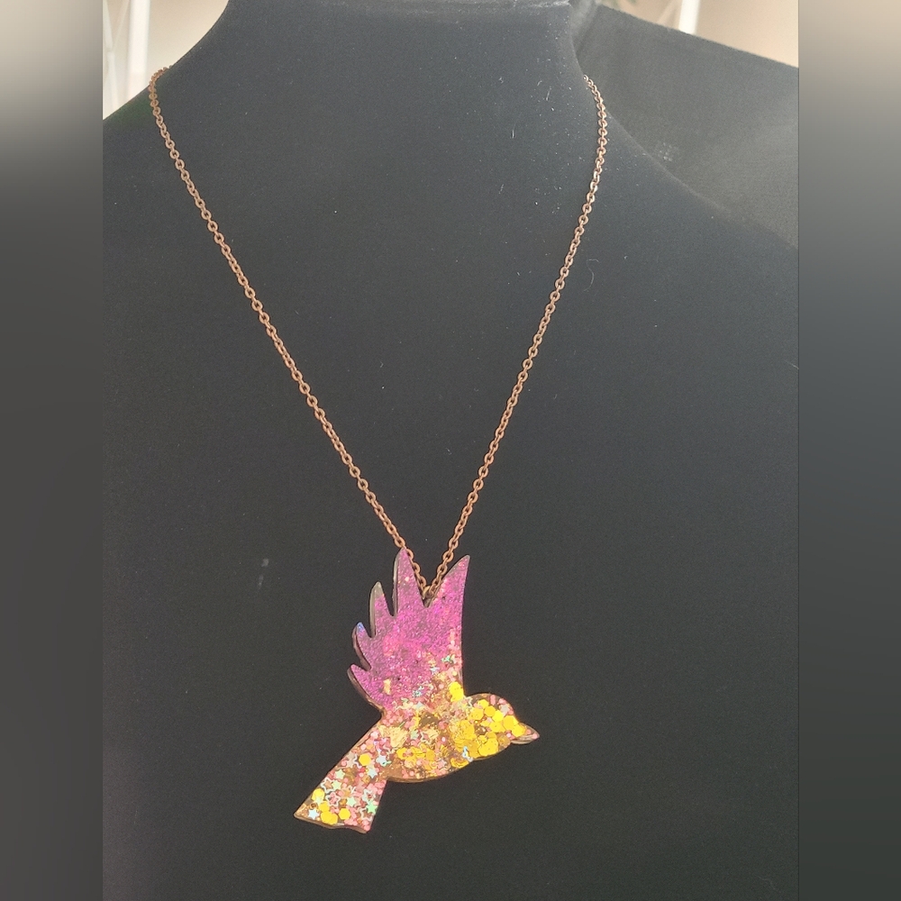 Colorful Bird Pendant Necklace